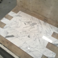 Vente Flash : Mosaïque Murale et de Sol en Marbre Blanc Statuario Italien, Forme Losange, pour Cuisine et Salle de Bain, Directement de l'Usine