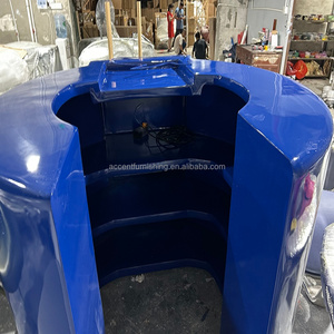 Logotipo personalizable Muebles comerciales Azul FRP Mostrador de recepción frontal curvo para salas deportivas y zonas de juego - Product Image 5