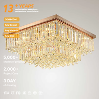 Lustre de plafond moderne de luxe en acier inoxydable chromé avec LED et fleurs en cristal, interrupteur inclus, pour salle à manger, hôtel, cuisine