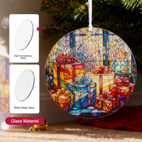 Boîte cadeau de Noël personnalisée Art Déco, attrape-soleil en verre 16 cm, décoration de fenêtre intérieure prête à accrocher