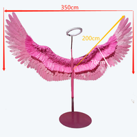 Grandes ailes en forme de plume pour mariage, accessoire mural pour décoration de fond de mariage, ailes d'ange géantes