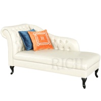 Chaise longue capitonnée Design moderne Chaise longue en cuir Canapé pour salon Luxe européen Chaise longue capitonnée