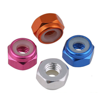 8-32 Écrou autobloquant en aluminium anodisé M2 M3 M4 M5 Multicolore Tête hexagonale Écrou d'insertion en nylon Attaches de couleur