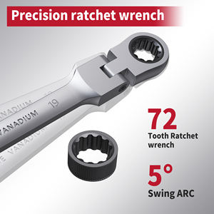 Conjunto de Chaves de Catraca Flexíveis de 14 Peças com Cabeça Flexível, Chaves Combinadas Métricas com Bolsa Organizadora - Product Image 3