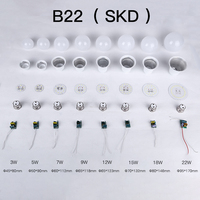 Bombilla LED E27 B22 de 3W 5W 7W 9W 12W 15W 18W, Lámpara LED, Foco LED, Materia Prima SKD para Bombillas LED