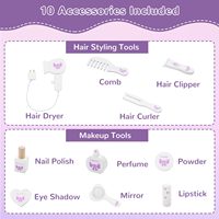 Ensemble coiffeuse moderne 2-en-1 en bois pour enfants, avec miroir pliant détachable, table de maquillage princesse pour chambre à coucher (vente en gros)