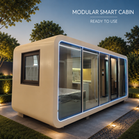 Cabine de bureau modulaire préfabriquée de luxe en kit, portable, pour extérieur, style 'Apple Cabin' ou 'Office Pod'