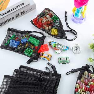 Sacs à cordon <span class=keywords><strong>en</strong></span> maille noire avec clips de rangement <span class=keywords><strong>en</strong></span> nylon pour la collecte de jouets de voyage (20x15 <span class=keywords><strong>cm</strong></span>/<span class=keywords><strong>7</strong></span>.9x6 <span class=keywords><strong>pouces</strong></span>) - Product Image 5