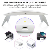 Mini lampe à ongles portable à led uv 24W Lampe à ongles UV arc-en-ciel Mini sèche-ongles à LED UV avec câble USB pour tous les vernis à gel