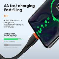 Câble USB Type-C vers Type-C de qualité supérieure, 4,5 m, en silicone lisse, haute élasticité 6A, multifonction, charge rapide, fabriqué au Pakistan