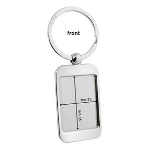 Porte-clés rectangulaire creux avec logo personnalisé, porte-monnaie tendance en laiton, alliage de zinc et fer - Product Image 3