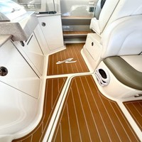 Tapis de sol en mousse EVA imitation teck pour plateforme de bain et cockpit de bateau Sea Ray Sundancer 310 (2007-2009), style SeaDek MarineMat, auto-adhésif