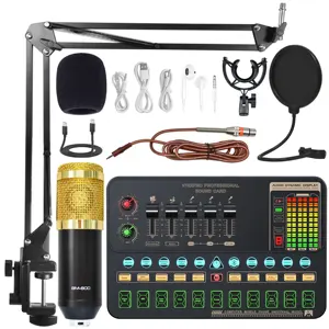 Mikrofon kondensor Studio MIK BM800 Set, Audio live stream V10 V8 profesional untuk rekaman Podcast Karaoke Streaming langsung