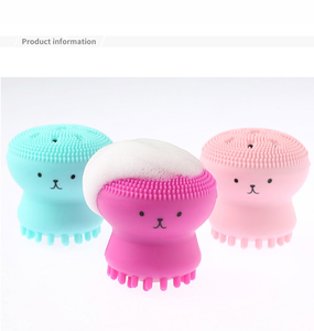 Wholesale New Portable Little Octopus Facial Washing Massage Exfoliating Brush Mini Silicone <b>Face</b> Cleansing Brush - Product Image 1