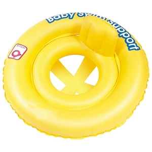 Bouée de couche-culotte <span class=keywords><strong>jaune</strong></span> gonflable de PVC flotteur de piscine de 62*62*21 CM avec un appui-tête pour l'amusement de natation de bébé - Product Image 1