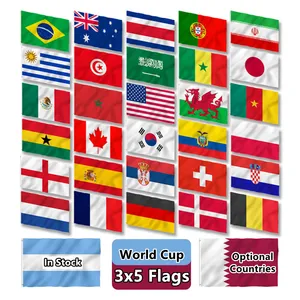 Bandeiras de 3x5 pés de poliéster 68d, bandeiras personalizadas de 3x5 bandeiras do mundo