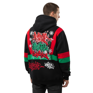 Luxury <strong>Xmas</strong> Designer Embroidery Boxy Fit Thick French Terry Holiday Season Casual Sweatshirt Unisex Men's <strong>Hoodie</strong> - Product Image 3