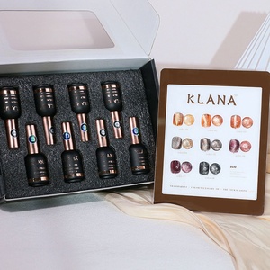 KLANA Kit de vernis à ongles gel magnétique haute brillance non toxique sans TPO/HEMA effet œil de chat 15ML auto-nivelant personnalisable - Product Image 5