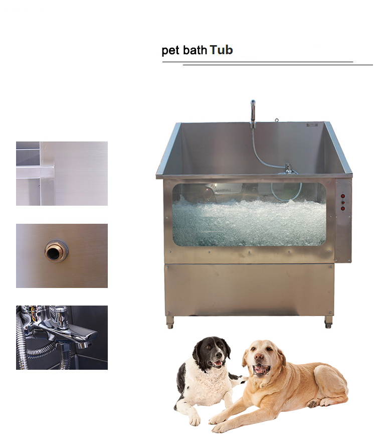 Baño de aseo para perros bañera de acero inoxidable bañera grande de lujo para mascotas en interiores