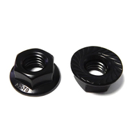 Écrou hexagonal à bride en aluminium M3, filetage UNC, noir électrophorétique, DIN6923/IFI145/304, acier inoxydable 316, galvanisé, écrous ANSI