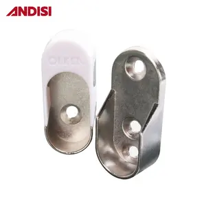 Oval Wardrobe tube Hanging Rail END Tubes Brackets Support Fittings