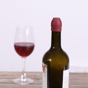 Tapón de silicona para vino con cierre hermético, color rojo oscuro, reutilizable, para almacenamiento de vino - Product Image 1