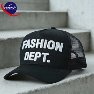 Casquette de baseball QZFSO personnalisée à rayures, broderie 3D, casquettes de haute qualité, maille, impression 3D en relief, casquettes trucker pour hommes - Product Image 1