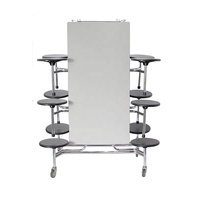 Table à manger pliante de 12 places, Table à manger rectangulaire de forme solide, Table à manger facile à plier pour l'école
