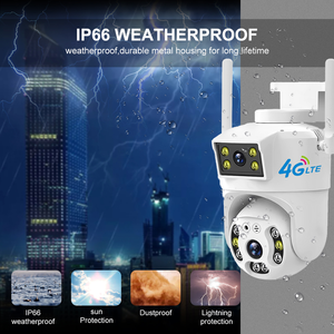 Cámara Cctv <span class=keywords><strong>V380</strong></span> <span class=keywords><strong>Pro</strong></span> de doble lente de 4MP con tarjeta Sim de 4g/Wifi inalámbrico gran angular impermeable al aire libre cámara de red IP de seguridad - Product Image 3