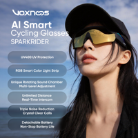 Lunettes de cyclisme extérieures personnalisées avec IA SPARKRIDER, interphone, bande lumineuse intelligente RGB, coupe-vent, réduction du bruit, UV400