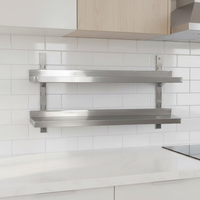 Troli Hotel MST QJ01 Baja Tahan Karat 201/304 Desain Modern Sistem Rak Menggantung Dinding untuk Dapur Komersial