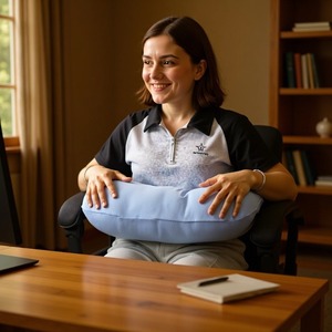 Wheelchair Anti-Tilt Pillow With Arm Support Blue One Size Medium Firmness For Wheelchair Users - Product Image 2