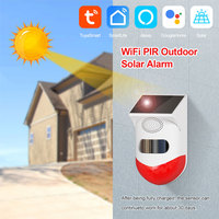 Alarme murale WiFi PIR solaire intelligente Tuya haute sensibilité, étanche, avec alerte sonore et lumineuse, compatible 433Mhz PST-CT80WR