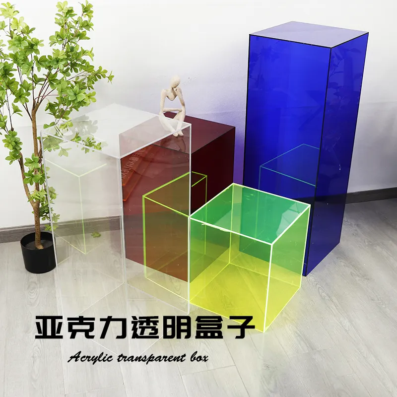 Custom empty color display transparent acrylic gift box Personalized color storage transparent organizer display box