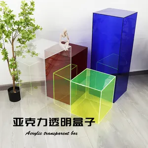 Custom Empty Color Display Transparent Acrylic Gift Box Personalized Color Storage Transparent Organizer Display Box