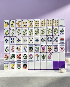 Tuiles de Mahjong Américaines Modernes à Motifs Floraux, Fruitées et Animaux, 166 Pièces, Mahjong Portable en Acrylique, Jeu de Société pour la Maison, Cadeau, Prise en Charge OEM - Product Image 3