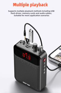 Altavoz portátil profesional <span class=keywords><strong>de</strong></span> 1800mAh con baterí<span class=keywords><strong>a</strong></span>, <span class=keywords><strong>amplificador</strong></span> con <span class=keywords><strong>cable</strong></span> para profesores, altavoz recargable <span class=keywords><strong>de</strong></span> plástico para enseñanza - Product Image 4