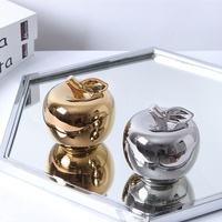 Figurine Pomme en Céramique Neo, Ornement Décoratif Créatif, Design Moderne et Simple, 10,5 cm, pour Maison, Bureau, Table, Fête, Festival, Vente en Gros