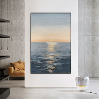 Art original de haute qualité, 100% peint à la main, paysage marin contemporain, art mural avec fonction de suspension, peinture à l'huile sur toile