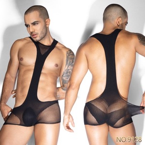 Hot Sale One Piece Black Temptation Low-Rise Floral Pattern Fishnet <strong>Bodystocking</strong> <strong>Men's</strong> Sexy Lingerie In-Stock for Party - Product Image 3