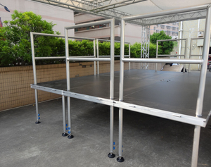 Loa ngoài trời bục đứng nền tảng nhôm sân khấu với thanh bảo vệ bánh xe - Product Image 2