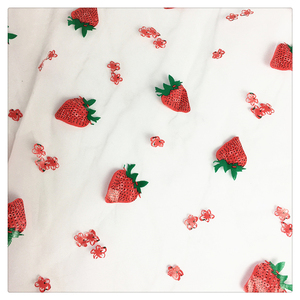 Hg6370 Lá In Mô Hình Dâu Tây 100% Polyester Vải Tuyn Trái Cây In Ấn Vải - Product Image 6