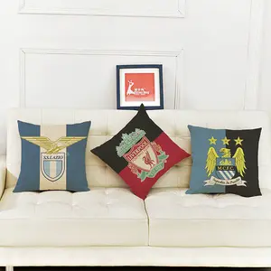 Capa para almofada de futebol real madrid, emblema de equipe de futebol da liga premier do real bayern, fronha estampada para decoração de casa