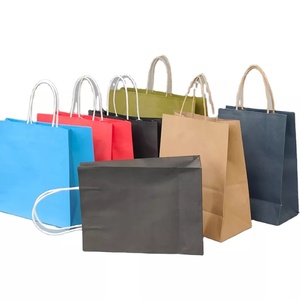 Cheap Recycled Custom Logo Printed Grocery Shopping Packaging Brown Kraft Paper <b>Bag</b> With Handles - Product Image 1