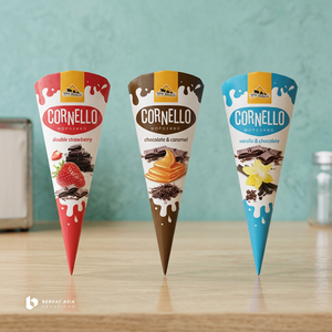 Caja Profesional Personalizable de Cartón Portátil para Conos de Helado Desechables Biodegradables Ecológicos Color Marfil - Product Image 2