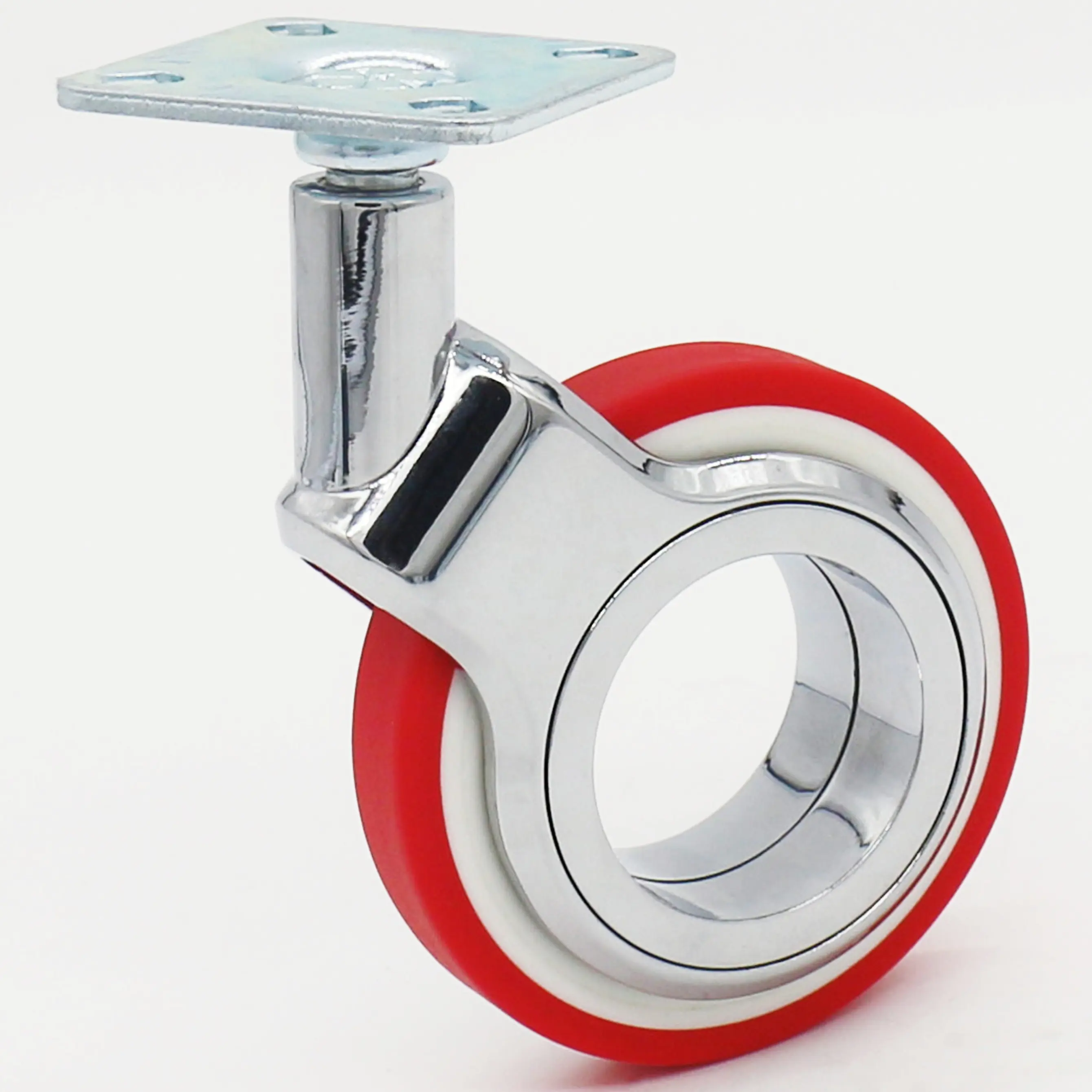 SS 3inch red hollow core furniture caster wheels