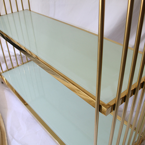 Cửa hàng bách hóa showroom Thiết kế kệ <span class=keywords><strong>4</strong></span> tầng giày dép hiển thị đứng vàng kim loại bán lẻ quần áo cửa hàng hiển thị giá giày - Product Image 4