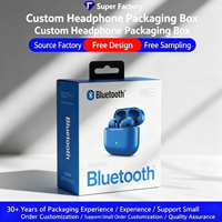 Vente directe d'usine, boîte d'emballage personnalisée pour écouteurs Bluetooth en matériau recyclable avec impression UV