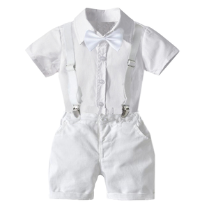 Nouveautés - Costume de baptême <span class=keywords><strong>blanc</strong></span> pour bébé d'été - <span class=keywords><strong>Ensemble</strong></span> de 4 pièces - 0-24 mois - Tenues de baptême pour bébé garçon - Baptême - Product Image 1