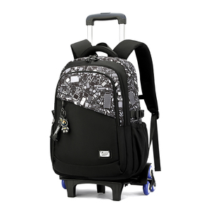 Custom Logo Trolley School Bag 18Inhces Six <strong>Wheels</strong> Rolling Convenient School <strong>Backpack</strong> Waterproof Student <strong>Backpack</strong> for Boys - Product Image 1
